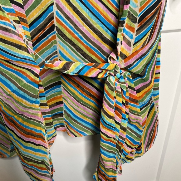 FINAL SALE Bob Mackie Studio NWT Vintage Striped Belted Top Blouse Plus Size 5X - Picture 5 of 5